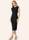Endless - Vestido Feminino Justo Midi em Viscose Preto - variação: Preto