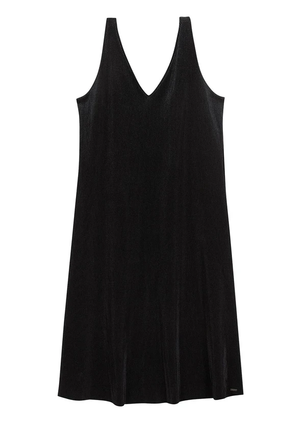Marialícia - Vestido Feminino Lurex Preto
