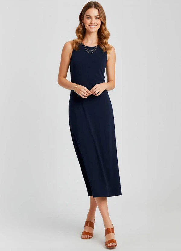 Infinita Cor - Vestido Feminino Midi Azul 3