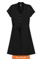 Marialícia - Vestido Feminino Midi Chemise com Faixa Preto - variação: Preto