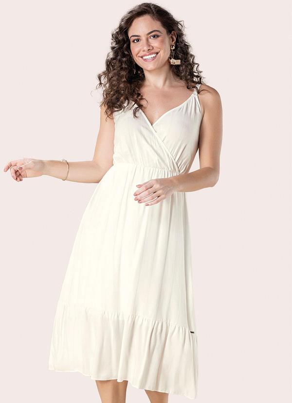 Marialícia - Vestido Feminino Midi com Lurex Amplo Marialícia