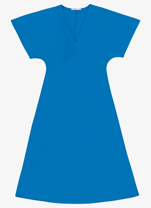 Endless - Vestido Feminino Midi Decote em V Azul