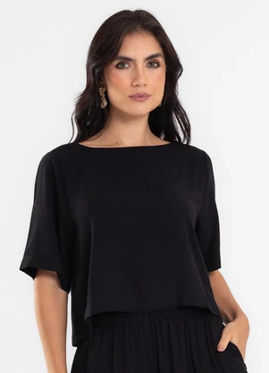 Endless - Vestido Feminino Midi Decote em V Preto - ENDLESS