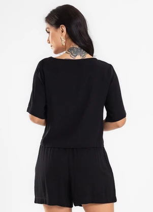Endless - Vestido Feminino Midi Decote em V Preto - ENDLESS