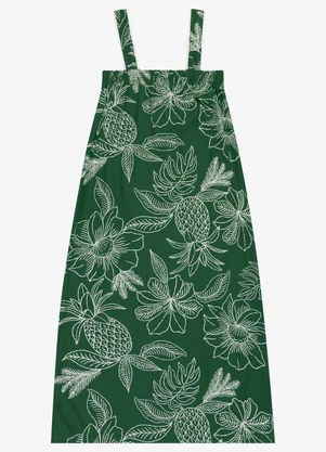 Endless - Vestido Feminino Midi Decote Quadrado Verde - ENDLESS