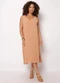 Torra - Vestido Feminino Midi Decote V Marrom - variação: Marrom