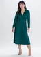 Marialícia - Vestido Feminino Midi Elegante Suede Verde - variação: Verde