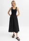 Essendi - Vestido Feminino Midi em Ribana Preto - variação: Preto