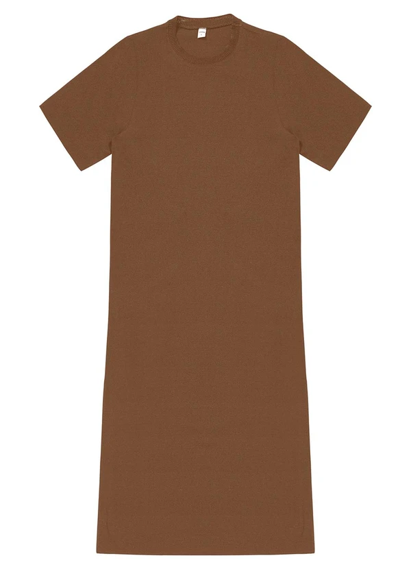Rovitex - Vestido Feminino Midi em Twill Cey Marrom 4