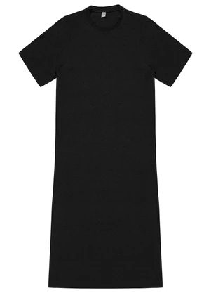 Rovitex - Vestido Feminino Midi em Twill Cey Preto - ROVITEX