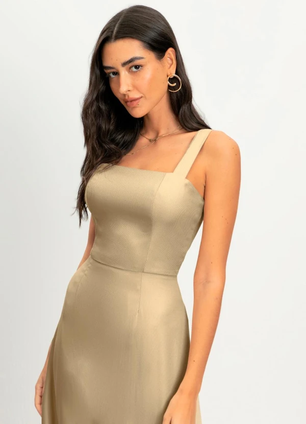 Essendi - Vestido Feminino Midi em Viscose Marrom 3
