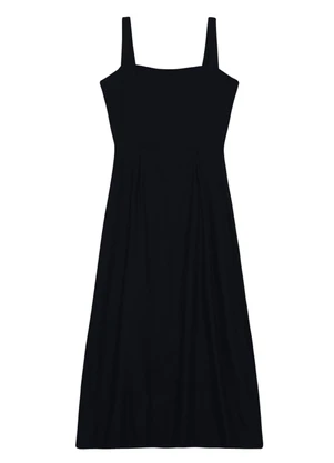 Essendi - Vestido Feminino Midi em Viscose Preto - ESSENDI