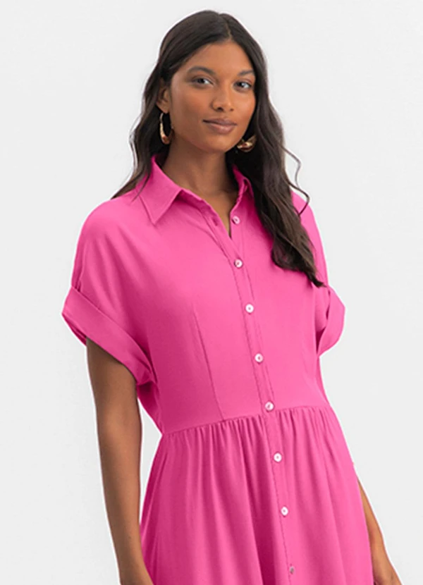 Essendi - Vestido Feminino Midi em Viscose Rosa 2