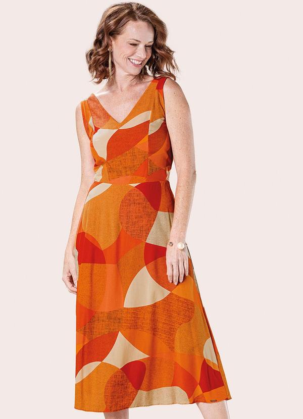 Marialícia - Vestido Feminino Midi Estampado Cores Marialícia