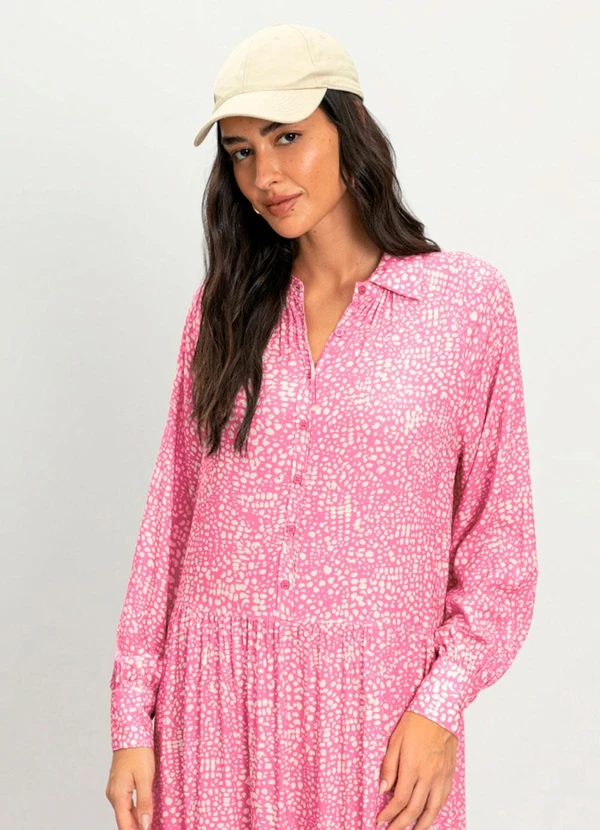 Essendi - Vestido Feminino Midi Estampado Rosa 3