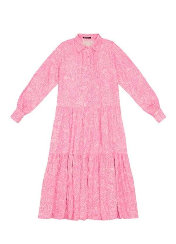 Essendi - Vestido Feminino Midi Estampado Rosa 4