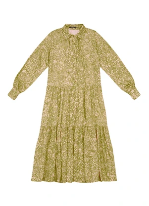 Essendi - Vestido Feminino Midi Estampado Verde - ESSENDI