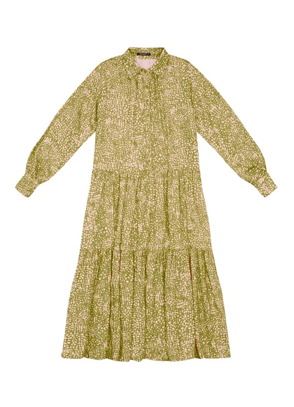 Essendi - Vestido Feminino Midi Estampado Verde 2