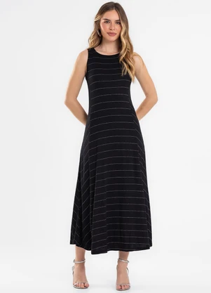 Endless - Vestido Feminino Midi Evasê Preto - ENDLESS