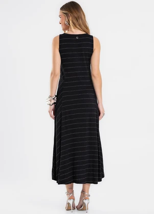 Endless - Vestido Feminino Midi Evasê Preto - ENDLESS