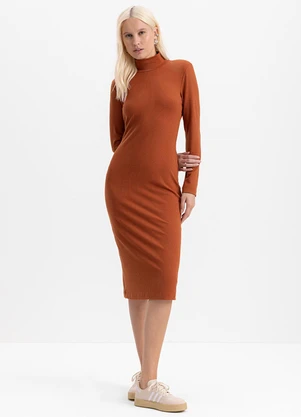 Essendi - Vestido Feminino Midi Marrom - ESSENDI
