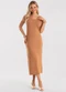 Rovitex - Vestido Feminino Midi Molecotton Azul - variação: Marrom