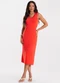 Rovitex - Vestido Feminino Midi Molecotton Marrom - variação: Vermelho