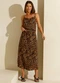 Rafree - Vestido Fem Midi Estampado - variação: Onça