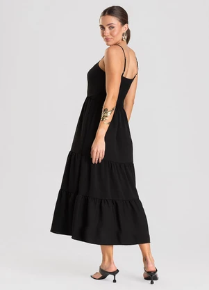 Dianna - Vestido Feminino Midi Preto - DIANNA