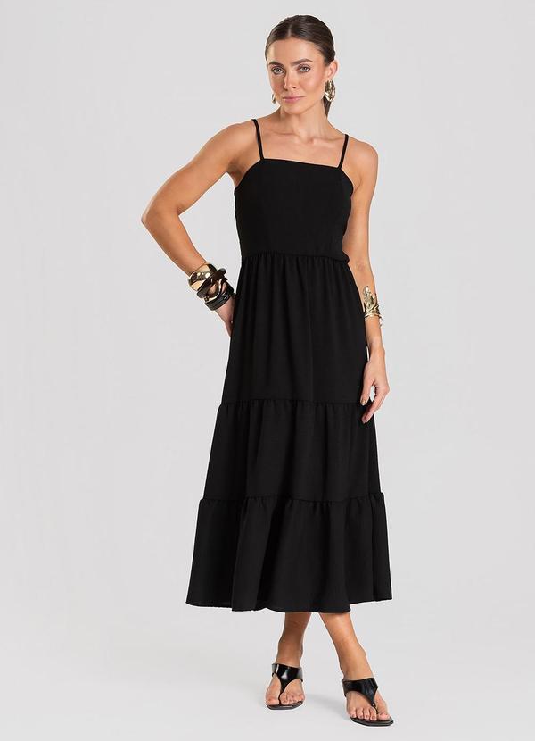 Dianna - Vestido Feminino Midi Preto