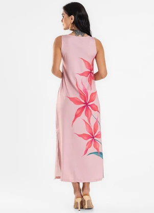 Endless - Vestido Feminino Midi Reto Rosa - ENDLESS