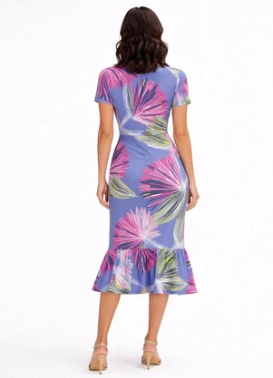Select - Vestido Feminino Midi Slim em Suplex Azul - SELECT