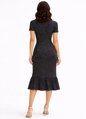 Select - Vestido Feminino Midi Slim em Suplex Preto - SELECT
