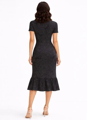 Select - Vestido Feminino Midi Slim em Suplex Preto - SELECT
