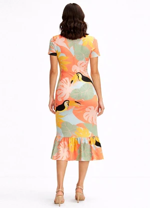 Select - Vestido Feminino Midi Slim em Suplex Rosa - SELECT