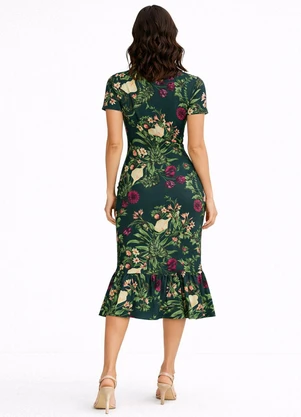 Select - Vestido Feminino Midi Slim em Suplex Verde - SELECT