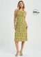 Marialícia - Vestido Feminino Midi Tropical Devorê Verde - variação: Verde