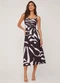 Infinita Cor - Vestido Feminino Midi Visco Premiere Preto - variação: Marrom
