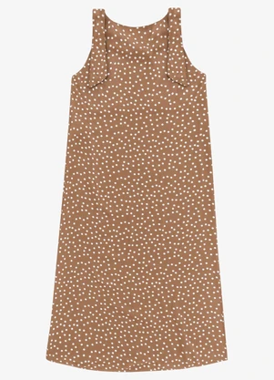 Endless - Vestido Feminino Midi Viscose Acetinada Marrom - ENDLESS
