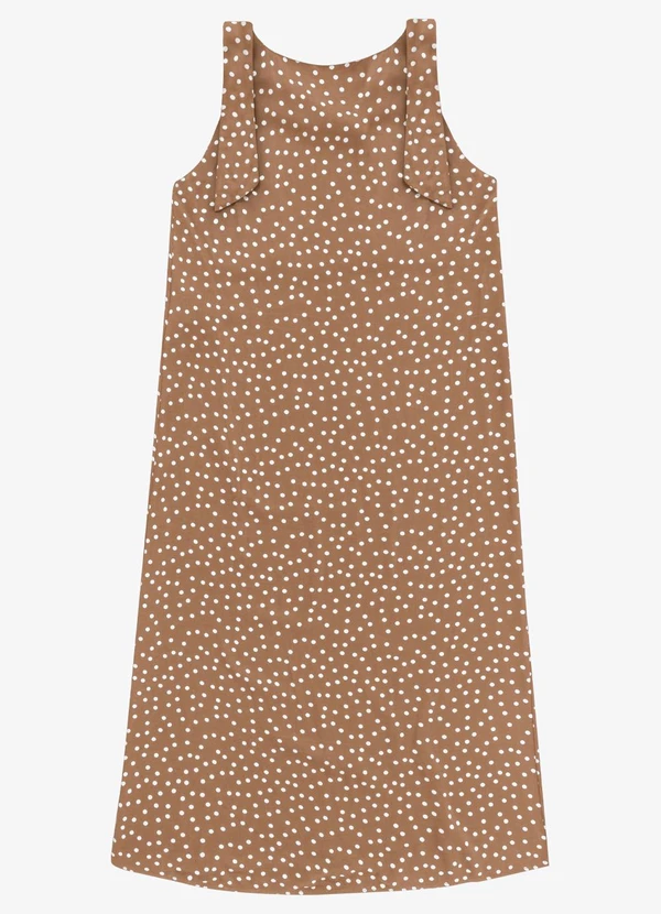 Endless - Vestido Feminino Midi Viscose Acetinada Marrom