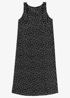 Endless - Vestido Feminino Midi Viscose Acetinada Preto - ENDLESS