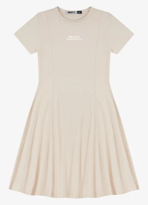Minty - Vestido Feminino Molecotton de Viscose Bege - MINTY