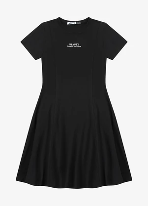 Minty - Vestido Feminino Molecotton de Viscose Preto - MINTY