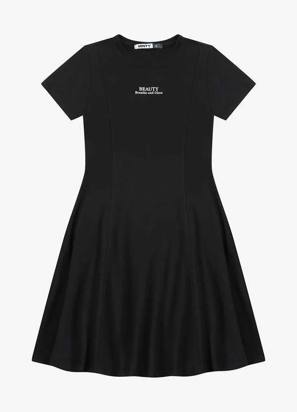 Minty - Vestido Feminino Molecotton de Viscose Preto