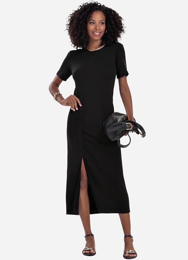 Rovitex - Vestido Feminino Molecotton Midi Preto 1