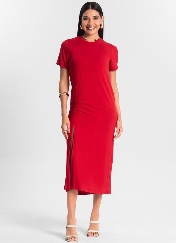 Rovitex - Vestido Feminino Molecotton Midi Vermelho 3
