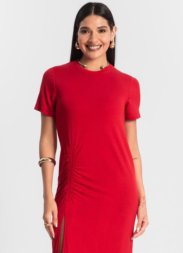 Rovitex - Vestido Feminino Molecotton Midi Vermelho 4