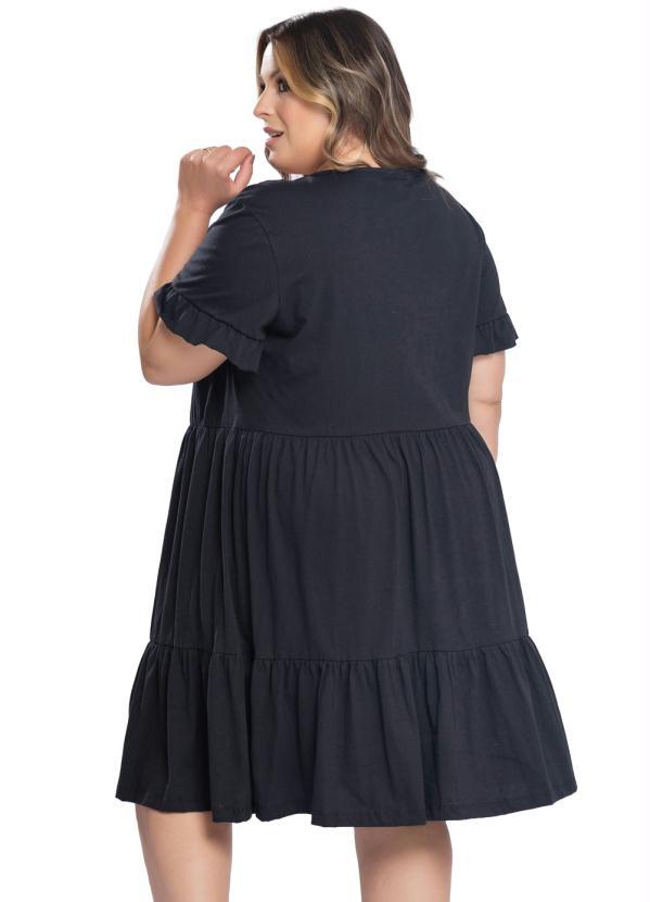 Miss Masy Plus - Vestido Feminino Plus Size Erika Preto 2