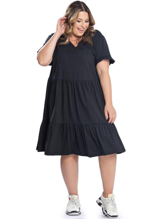 Miss Masy Plus - Vestido Feminino Plus Size Erika Preto 3