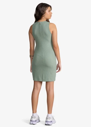 Minty - Vestido Feminino Ribana Canelada Justo Verde - MINTY